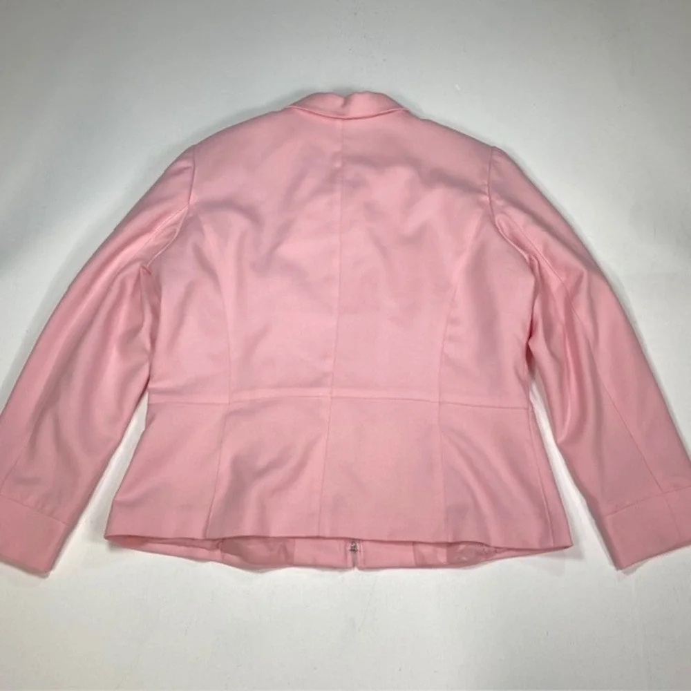 Sag Harbor Womens Pink Zip Front Blazer Jacket Collared Professional Size‎ 16
